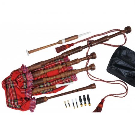 Paquete de iniciación Highland Bagpipes, madera de cocobolo, soportes integrados