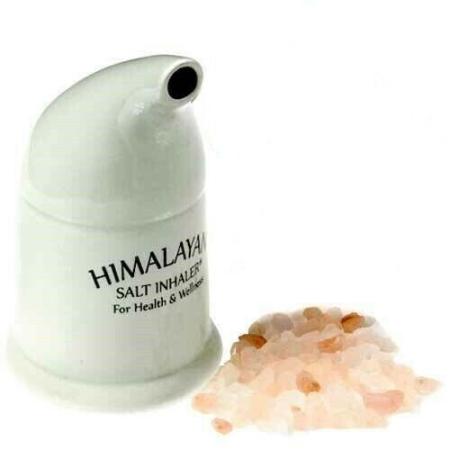 Inalatore per l'asma da pipa al sale dell'Himalaya con sale rosa / LAMPADA DI SALE USB GRATUITA ROSA