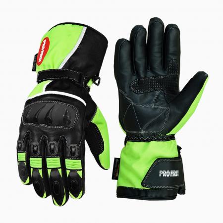 Profirst Cowhide Leather Motorcycle Gloves (Green)