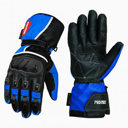 PROFIRST GUANTI IN PELLE PER MOTO (BLU)