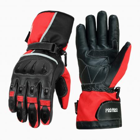 profirst motorcycle leather gloves (red)