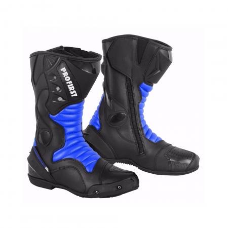 Profirst high ankle leather biker boots (blue)