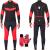 Leader Cycling Jersey & Style Bib Tight Set With Gloves Red/Black